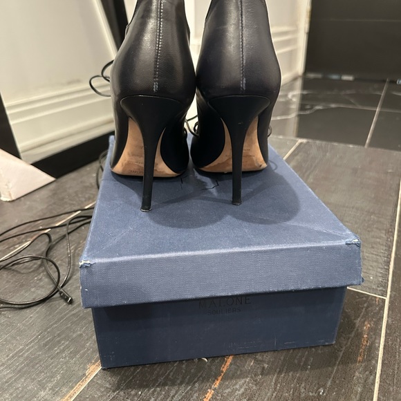 Malone souliers savannah capretto blue lace up heel size 37 - Picture 4 of 7